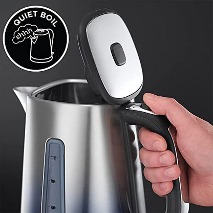 - Russell Hobbs Eclipse Stainless Steel & Midnight Blue | Ombre 1.7L Electric Cordless Kettle | (Quiet & Fast Boil) -