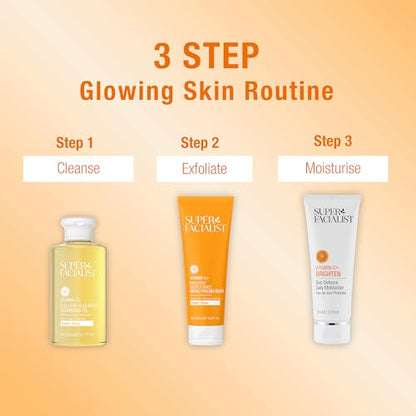 - Super Facialist | Vitamin C + Brighten Skin Renew Cleansing Oil | Face Cleanser for Dissolving Makeup -