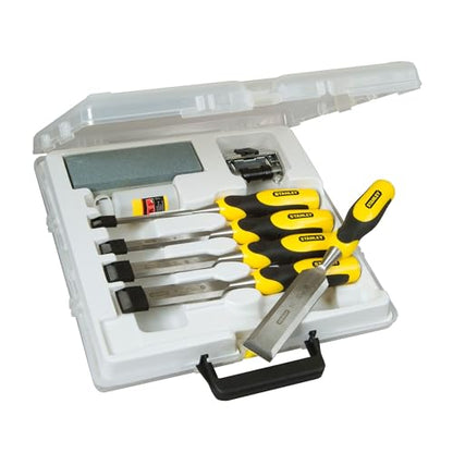- Stanley Dynagrip Chisel and Strike Cap Set with Access (5 Pieces), Yellow -