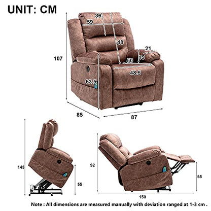 - Newly Upgraded Electric Lift Recliner Chair | USB Port and Padded Seat -