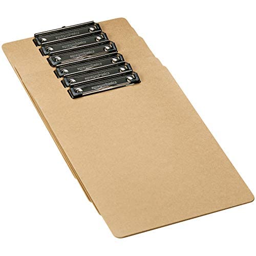 Amazon Basics Hardboard Clipboard - 6-Pack, Brown