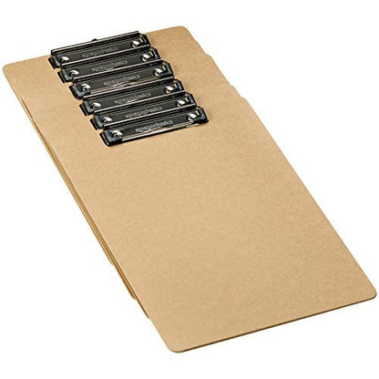 Amazon Basics Hardboard Clipboard - 6-Pack, Brown