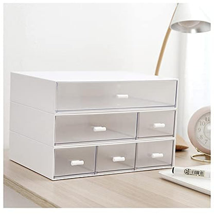 - VADUDA Stackable Desktop Storage - 6 Drawers - Storage Unit - White -