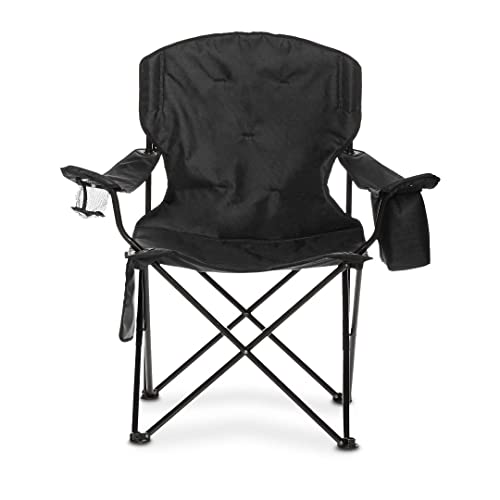 Amazon Basics Camping Chair with Cooler, Black (Padded) - XL