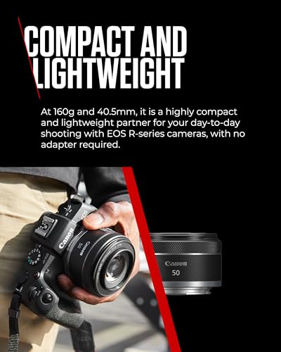 Canon RF 50mm F1.8 STM Lens - Compact and Lightweight Lens for EOS R-Series Cameras, Fast Aperture, Smooth Focusing - Ideal for Portraits and Creative Photography