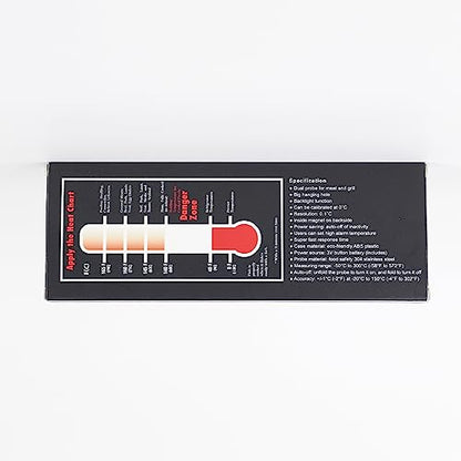 CIRYCASE Meat Thermometers, Fast & Precise Read Food Thermometer with 102cm Wire Probe, Backlight LCD Display, Calibration Function, BBQ Thermometer for Kitchen, Outdoor Cooking, Liquid & Grill