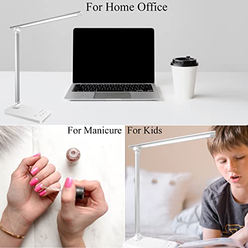- Qualore Desk Lamp |LED Table Lamps | USB Charging Port | 5 Color Mode -