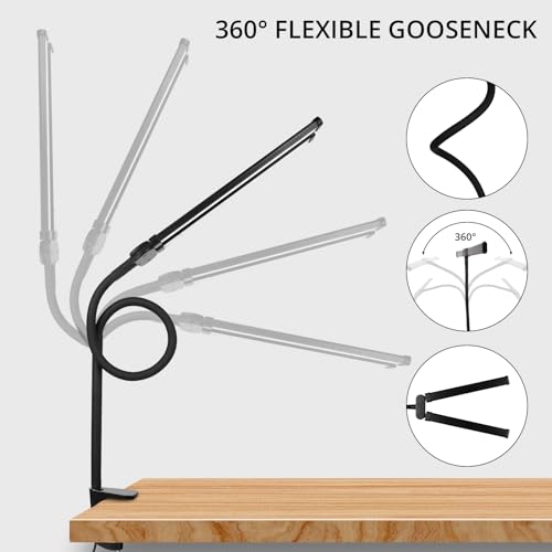 - Woputne LED Desk lamp with Clamp, Super Wide & Bright, 3 Color Modes X 10 Brightness