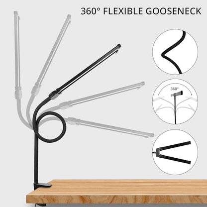 - Woputne LED Desk lamp with Clamp, Super Wide & Bright, 3 Color Modes X 10 Brightness