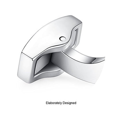- HONEY BEAR Mens Stainless Steel Rectangle Black Cufflinks -