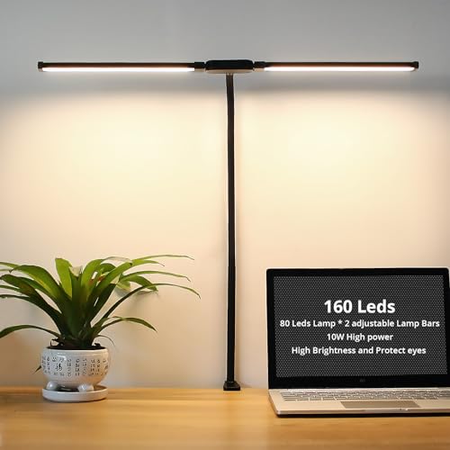 - Woputne LED Desk lamp with Clamp, Super Wide & Bright, 3 Color Modes X 10 Brightness