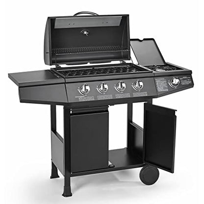 CosmoGrill 4+1 Series Gas BBQ with Side Barbecue Burner and Storage (4+1 BBQ with Cover)