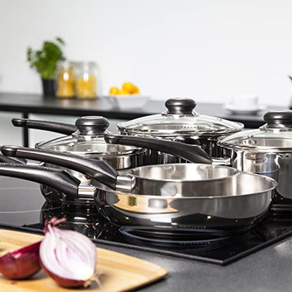 - Morphy Richards 970002 | Induction Frying Pan and Saucepan Set With Lids -