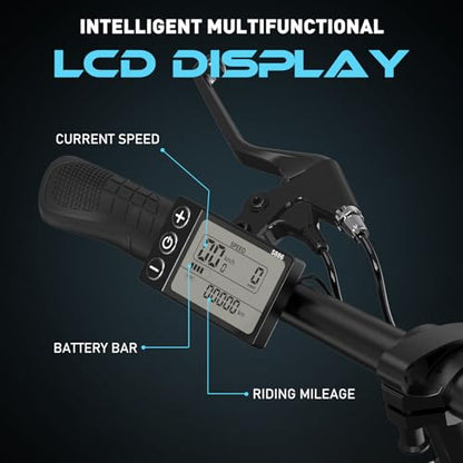 COLORWAY 20'' Electric Bike, Folding EBike, City Bike with 36V 15Ah Removable Battery, 7-Speed,with 250W Motor, Unisex Adult with LCD Display, Dual Disc Brake,Range up to 45-100KM,with pannier bag.