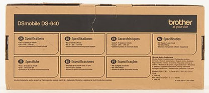 BROTHER DS-640 Document Scanner, USB 3.0, DSMobile, Portable, 15PPM, A4 Scanner, Includes Micro USB Cable, White