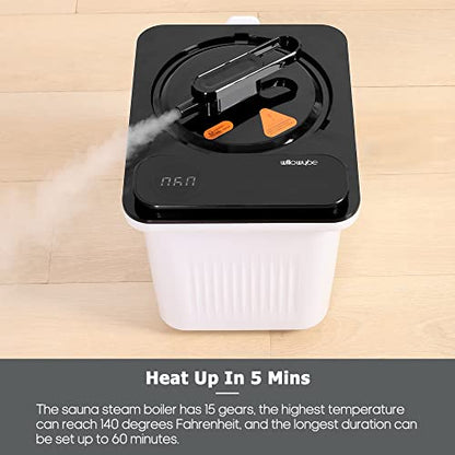 - WILLOWYBE Portable Steam Sauna with Bluetooth Control, 4L KingPower Steamer, Home Spar