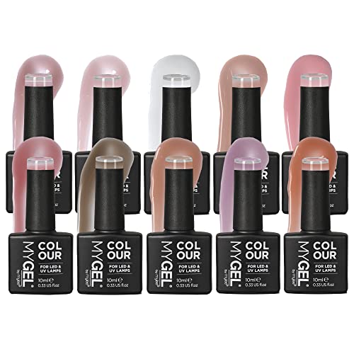 - MYGEL by Mylee | Send Nudes Collection, Sheer Nude Gel Nail Polish Set 10x10ml -