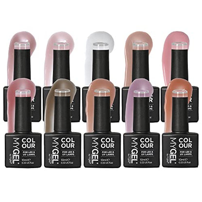- MYGEL by Mylee | Send Nudes Collection, Sheer Nude Gel Nail Polish Set 10x10ml -