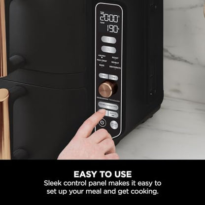- Ninja Double Stack XL Air Fryer | Vertical Dual Drawer Air Fryer 4 cooking levels -