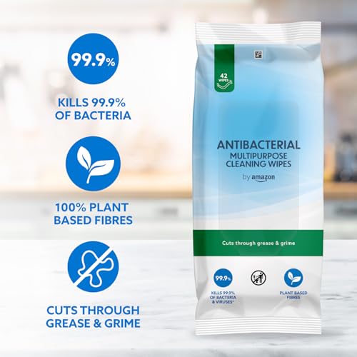 by Amazon Antibacterial Multipurpose Cleaning Wipes, fresh, 252 Count, 42 count (Pack of 6)