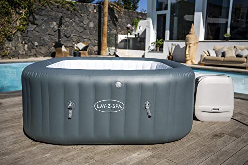 - Lay-Z-Spa Hawaii Hot Tub | 8 HydroJet Pro Massage System | Inflatable Spa | Freeze Shield Technology | Sociable Square Shape | 4-6 Person -