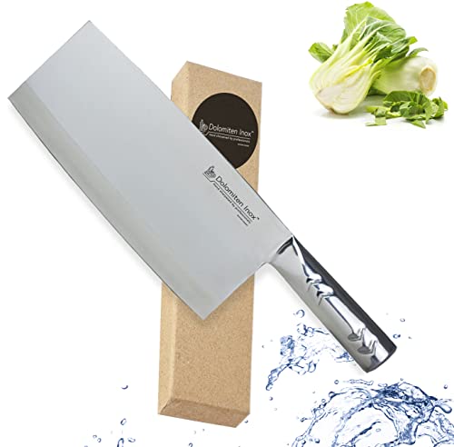 Chinese Chef Knife 8" Deluxe for Asian Cuisine by Dolomiten INOX