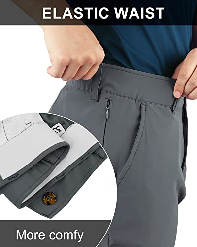 33,000ft Men's Golf Trousers Lightweight Golf Pants Stretch Quick Dry Breathable Work Causual Pants for Golfing with Pockets Grey 34W *30L