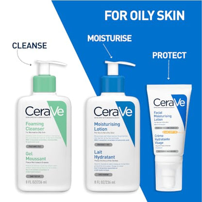 CeraVe Foaming Cleanser for Normal to Oily Skin 236ml with Niacinamide and 3 Essential Ceramides