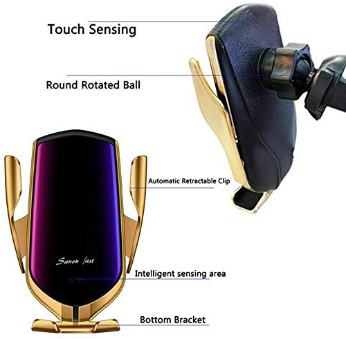 - Wireless Car Charger, Smart Sensor 10W Fast Charging Auto-Clamp