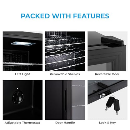 - Subcold Super50 LED | Mini Fridge Black | 50L Beer, Wine & Drinks Fridge -