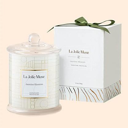 - La Jolíe Muse Scented Candles Gifts for Women | Large Jasmine Candle Gift Set -