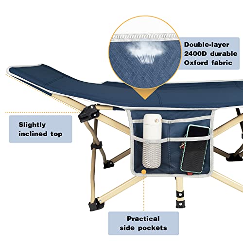 - OVERMONT Oversized Folding Camping Bed | 75 * 28" Extra Wide -