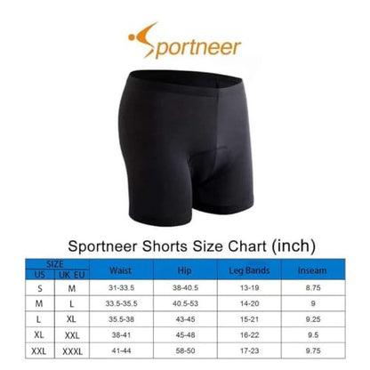 Cycling Shorts Mens, Sportneer Men's 3D Cycle Shorts Cycling Underwear Shorts Anti-Slip Design, Breathable & Adsorbent,Black
