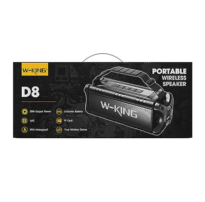 - W-KING Bluetooth Speakers, 90W Peak 50W RMS Portable Bluetooth Speaker