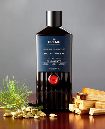 CREMO - Reserve Collection Palo Santo Body Wash For Men - Luxury Fragrance Shower Gel - 473ml