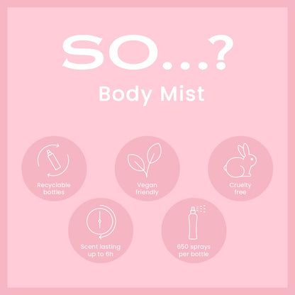 Body Mist by So…? Luscious Trio Womens Body Mist Gift Set with Pink Grapefruit, Vanilla and Candy Floss Body Mist Mixed Fragrance Spray Gift Set 3 x 100ml