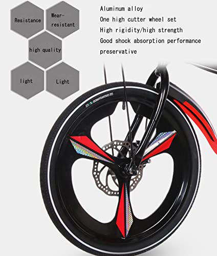 20in Folding Bikes for Adult,6-Speed Drivetrain,Light Weight Aluminum Frame Foldable Compact Bicycle Double shock absorption front and rear,stable riding,Anti-Skid and Wear-Resistant Tire/White