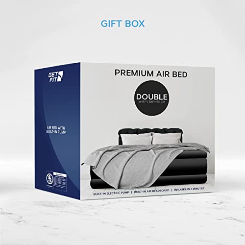 - Get Fit Air Bed With Built In Electric Pump | Premium Double Airbed | Quick Blow Up Bed -