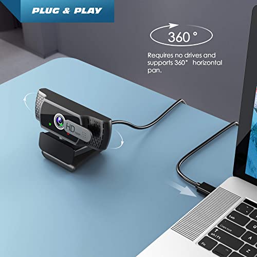 - Webcam for PC with Microphone - 1080P FHD Webcam with Privacy Cover & Webcam Mounts,