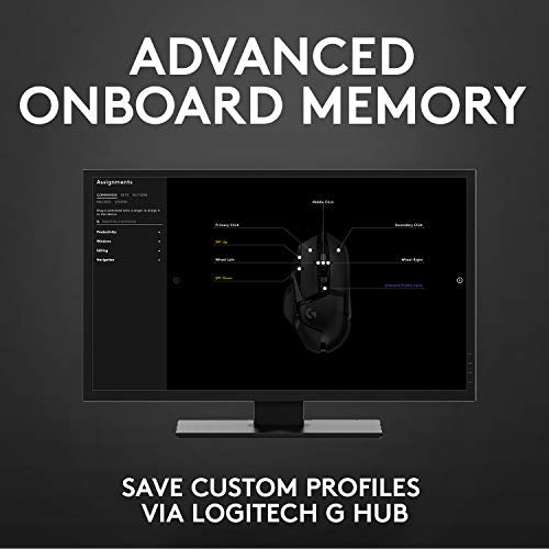 - Logitech G G502 HERO High Performance Wired Gaming Mouse | HERO 25K Sensor | 25,600 DPI | RGB | Adjustable Weights | 11 Programmable Buttons -