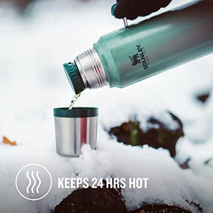 - Stanley Classic Legendary Thermos Flask | 1L | Keeps Hot or Cold For 24 Hours | Stainless Steel Leakproof Coffee Flask | Dishwasher Safe | Hammertone Green -