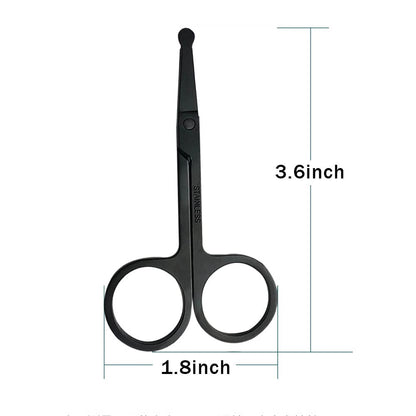 - Stainless Steel Nose Hair Scissors for Trimming Facial Hair | Ear Hair | Eyebrow | Black -