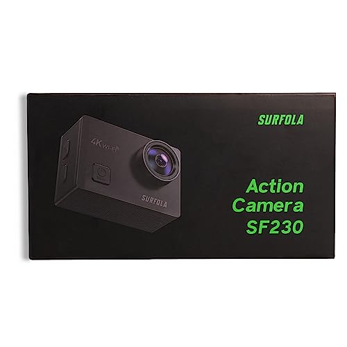 - Surfola 4K 30fps Action Camera | SF230 | 131ft Waterproof Underwater Camera | Camera for Vlogging | Includes External Mic -