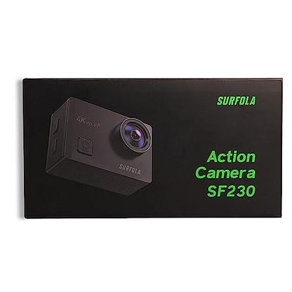 - Surfola 4K 30fps Action Camera | SF230 | 131ft Waterproof Underwater Camera | Camera for Vlogging | Includes External Mic -