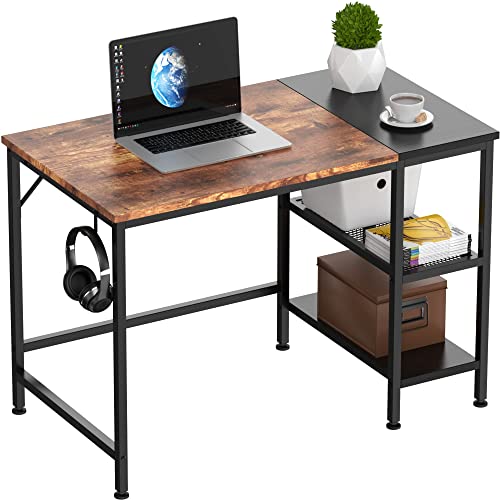 - HOMIDEC Office Desk | Computer Desk With Bookshelf | 100 x 50 x 75 cm Study Writing PC Desk -
