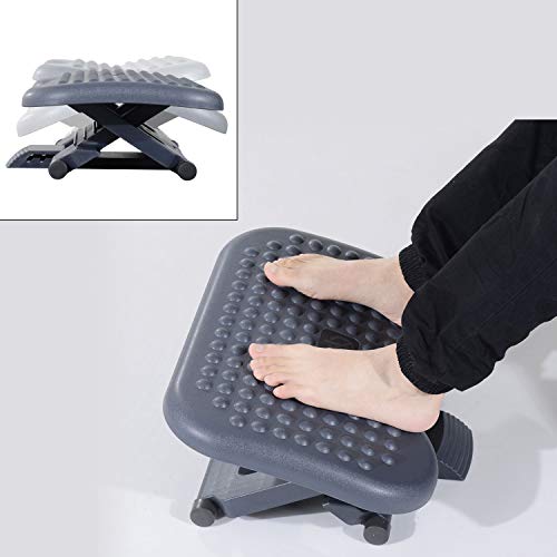 - HOMCOM Footrest | Adjustable Height & Angle Tilting -