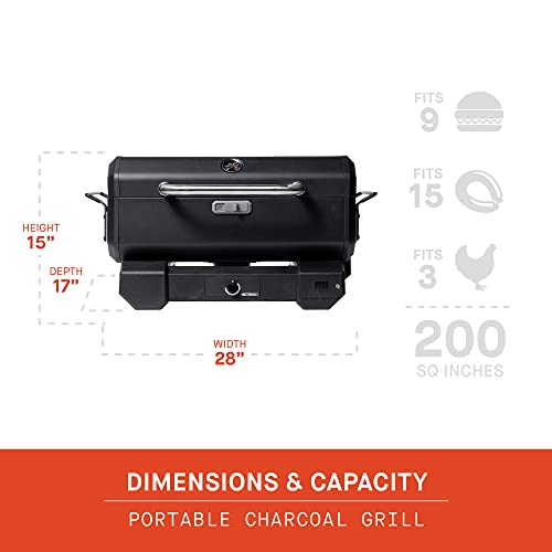 - Masterbuilt Portable Charcoal Grill and Smoker | Analog Temperature Control -