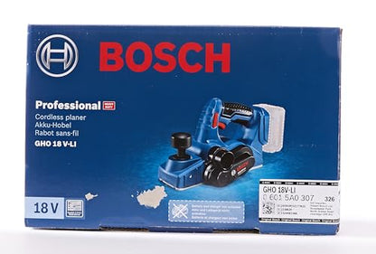 Bosch Professional 18V System Cordless Planer GHO 18V-LI (no-Load Speed 14,000 min-1, max. chip Thickness 1.6 mm, Without Rechargeable Batteries and Charger, in Cardboard Box)