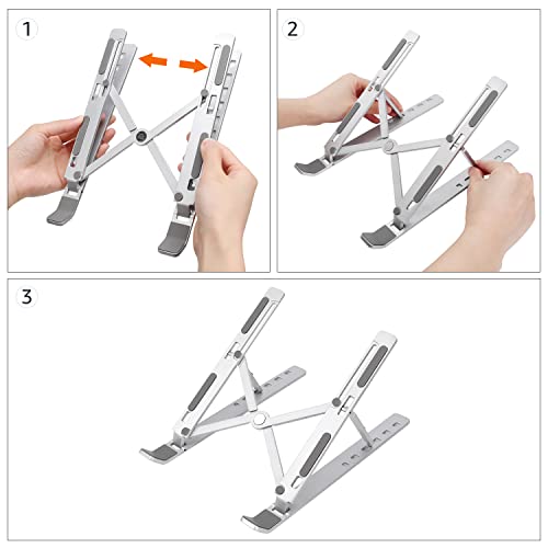 Amazon Basics Laptop Stand with 6-Angle Adjustment, For Laptops 10 (25.4 cm) - 15.6 Inches (39.6 cm), Silver