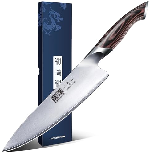 - HOSHANHO Kitchen Knife in Japanese Steel AUS-10 | High-Class Chef's Knife 8 inch Professional Cooking Knife -